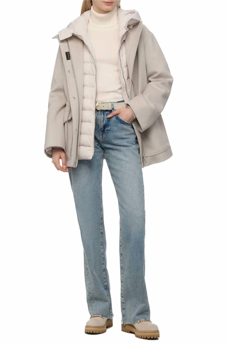 NEW MOORER zermattle parka jacket with detachable top layer in beige